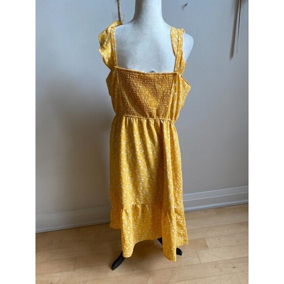 BB Dakota Steve Madden BNWOT womens yellow "petal heart" dress NEW sz XLarge - Picture 4 of 7
